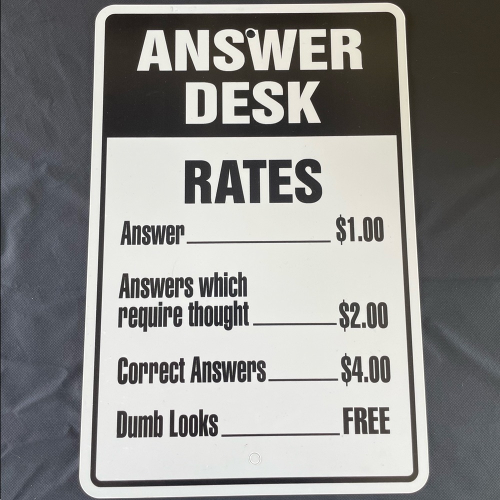 Corny desk sign